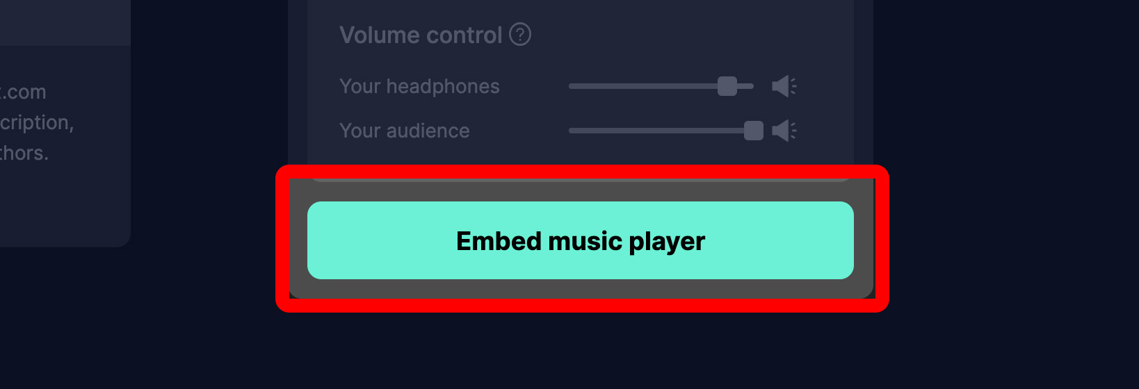 Embed our music player
